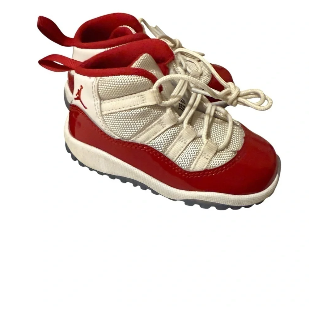 Jordan Red and White High-Top Sneakers in new conditions size7C